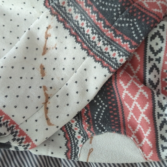 XS Women's Hoodie. Off white with pink and grey accents. - Picture 3 of 4